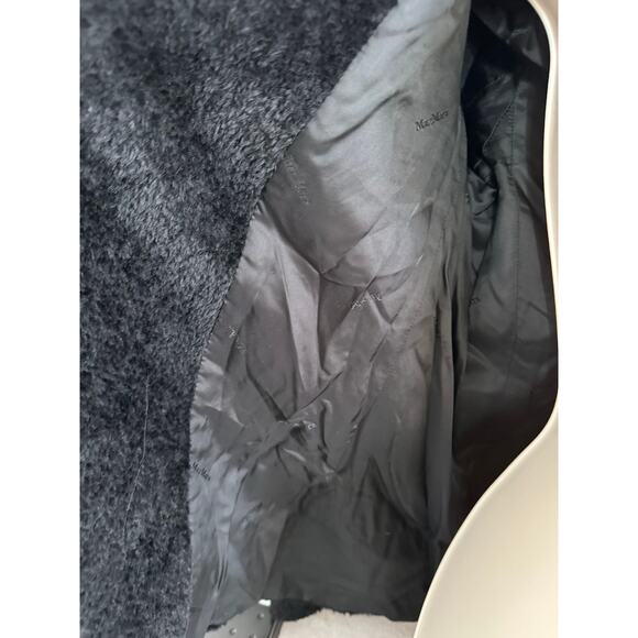 Max Mara Vintage Teddy Bear Icon Alpaca and Wool Black Jacket Size 8 - Picture 8 of 10